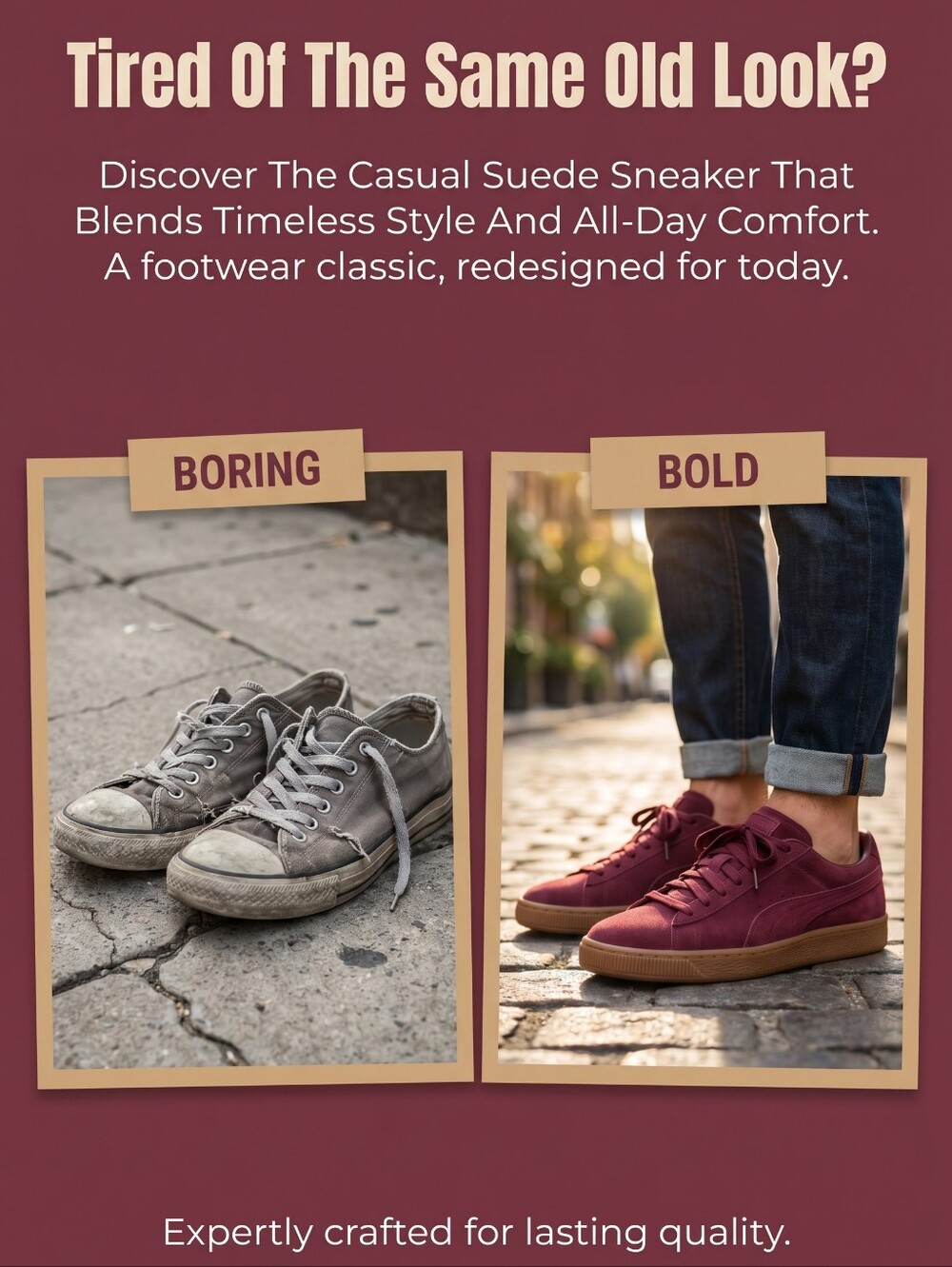 Puma Unisex Sneakers in Rich Burgundy Suede